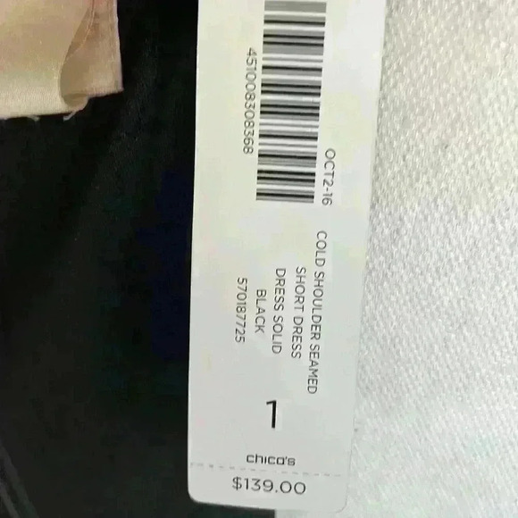 Black Cold Shoulder Seamed Short Dress Size 10 NWT​​ - Picture 7 of 7